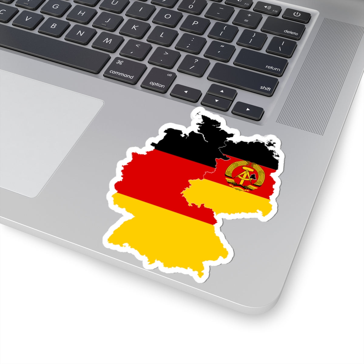 Flag-map of East  West Germany (Germany) STICKER Vinyl Kiss-Cut Decal