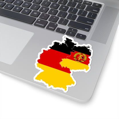 Flag-map of East  West Germany (Germany) STICKER Vinyl Kiss-Cut Decal