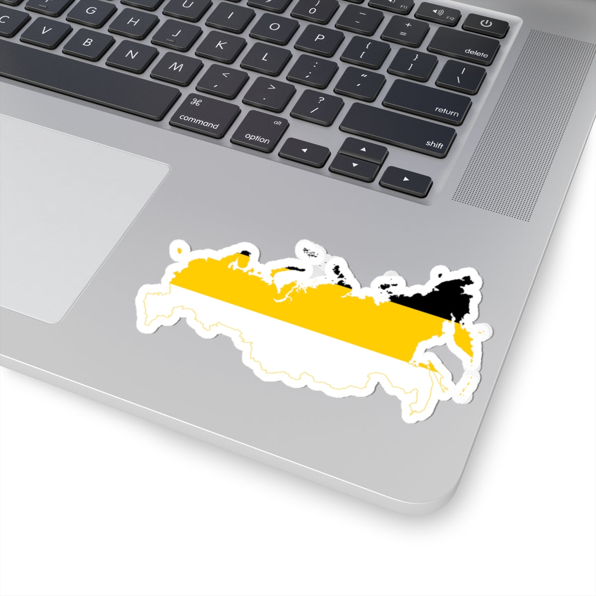Flag-map of Russia Black-Yellow-White (Russia) STICKER Vinyl Kiss-Cut Decal