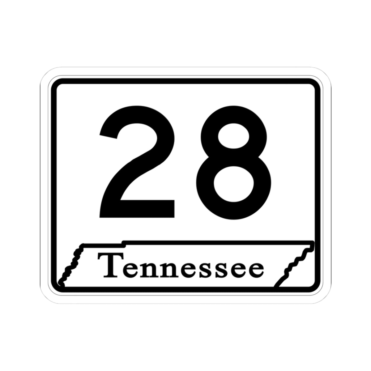 Tennessee 28 (Tennessee) (Road Sign) STICKER Vinyl Kiss-Cut Decal