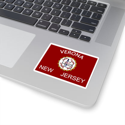 Flag of Verona, New Jersey - STICKER Vinyl Kiss-Cut Decal