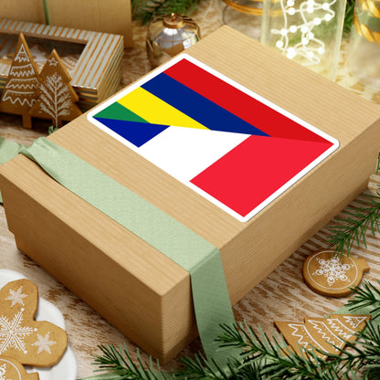 Flag of Mauritius and France (France) STICKER Vinyl Kiss-Cut Decal