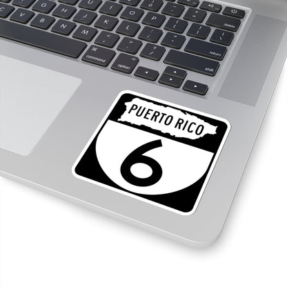 PR old 6 (Puerto Rico) (Road Sign) STICKER Vinyl Kiss-Cut Decal