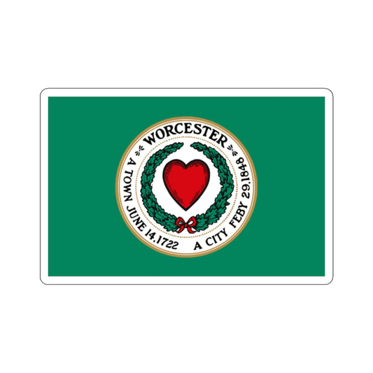 Flag of Worcester, Massachusetts - STICKER Vinyl Kiss-Cut Decal