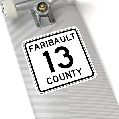 Faribault County Route 13 MN (Minnesota) (Road Sign) STICKER Vinyl Kiss-Cut Decal