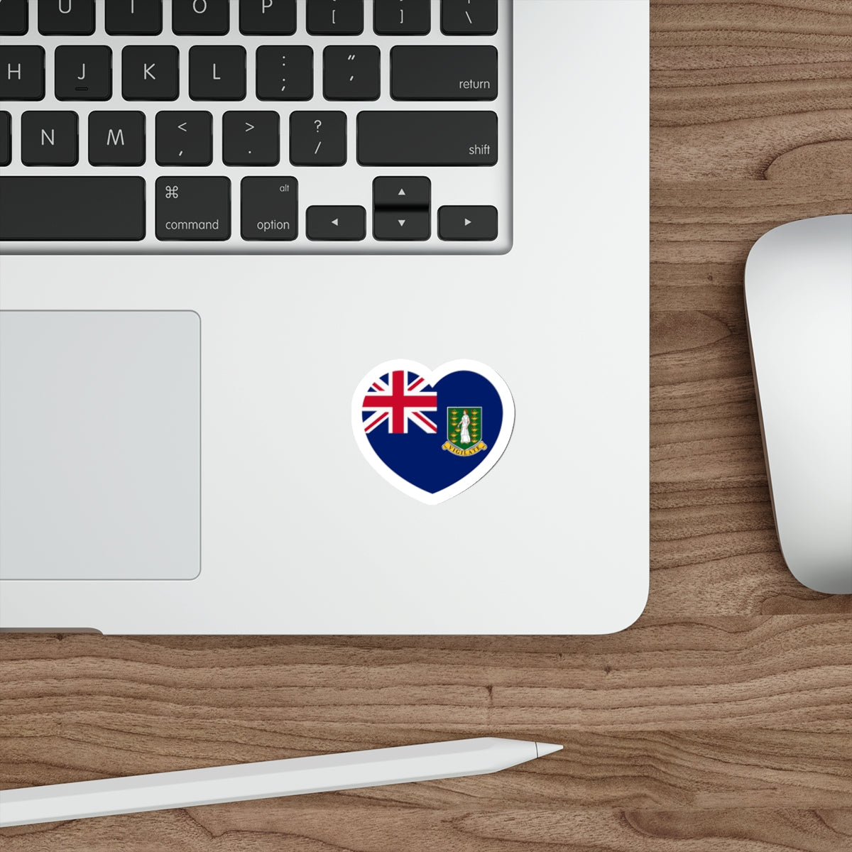 Heart Flag of the British Virgin Islands - STICKER Vinyl Die-Cut Decal