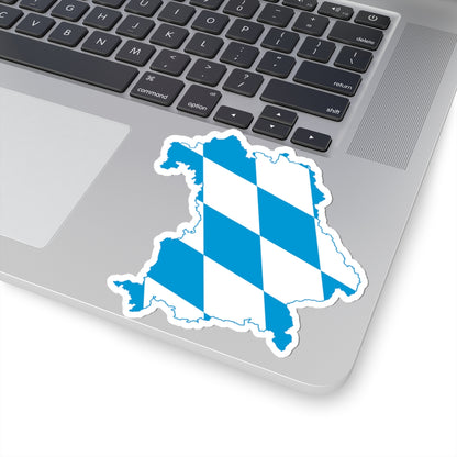 Flag map of Bavaria (Germany) STICKER Vinyl Kiss-Cut Decal