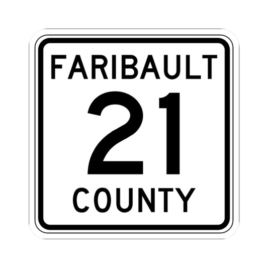 Faribault County Route 21 MN (Minnesota) (Road Sign) STICKER Vinyl Kiss-Cut Decal