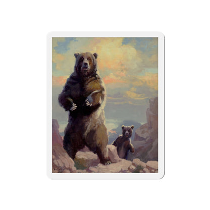 Bears (Magazine Illustration) Refrigerator Magnet-3" x 3"-Die-Cut-1 pc-The Sticker Space