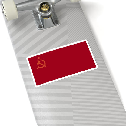 Flag of the Communist Party of the Donetsk Peoples Republic (Ukraine) STICKER Vinyl Kiss-Cut Decal