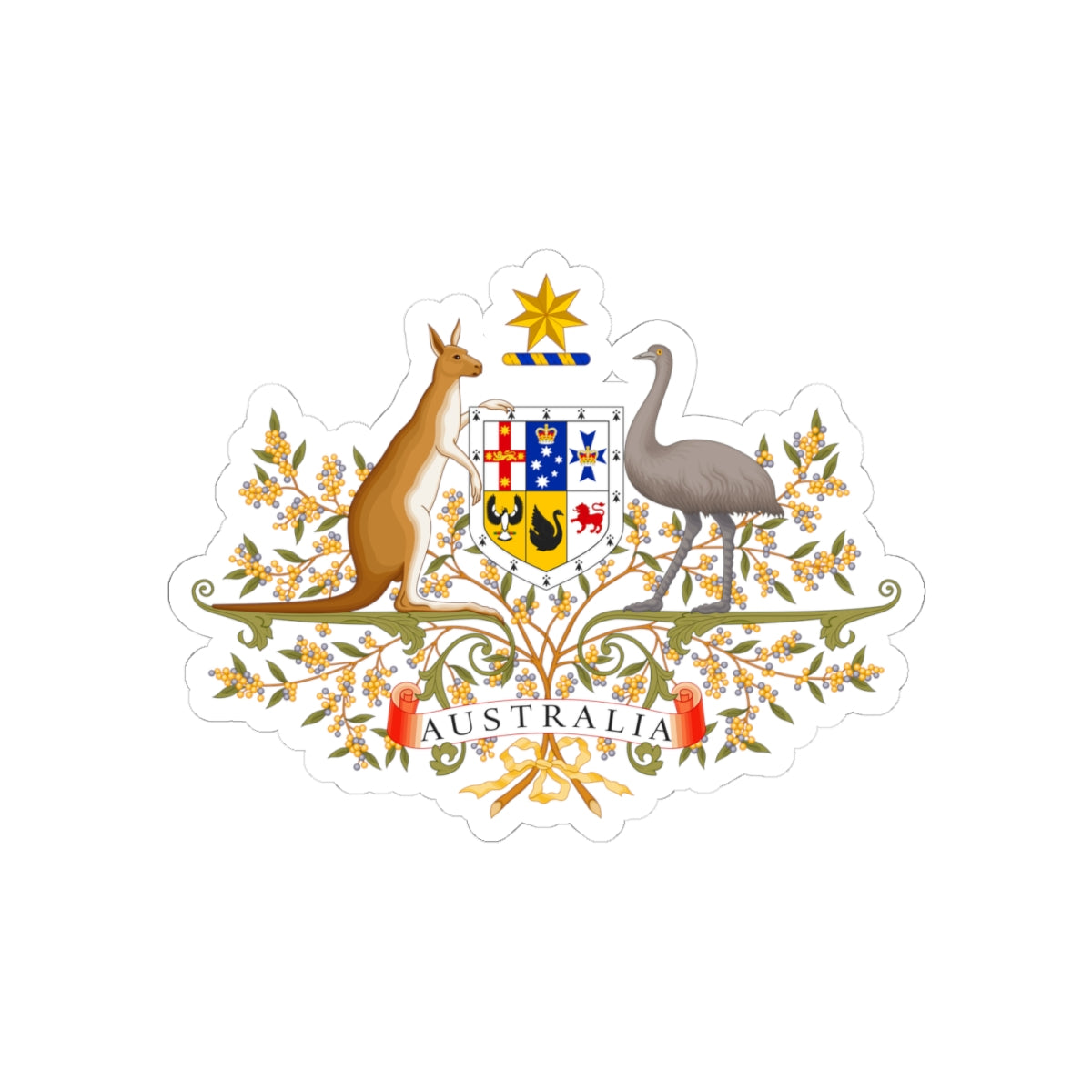 Coat of Arms of Australia - STICKER Vinyl Kiss-Cut Decal