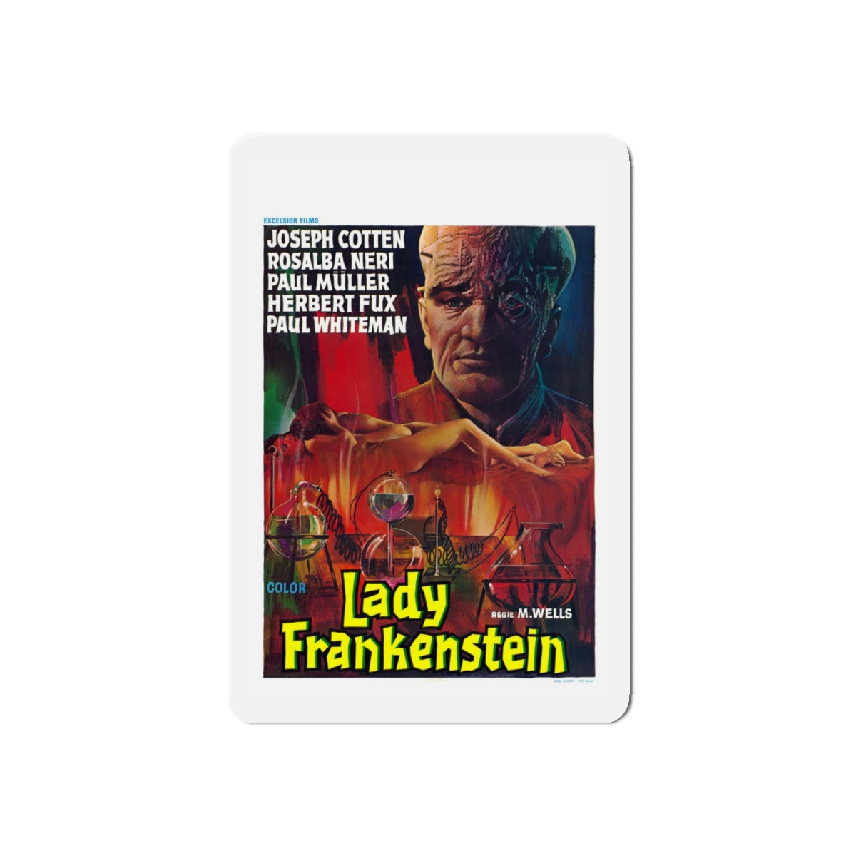 LADY FRANKENSTEIN (4) 1971 Movie Poster - Refrigerator Magnet-4" x 4"-The Sticker Space