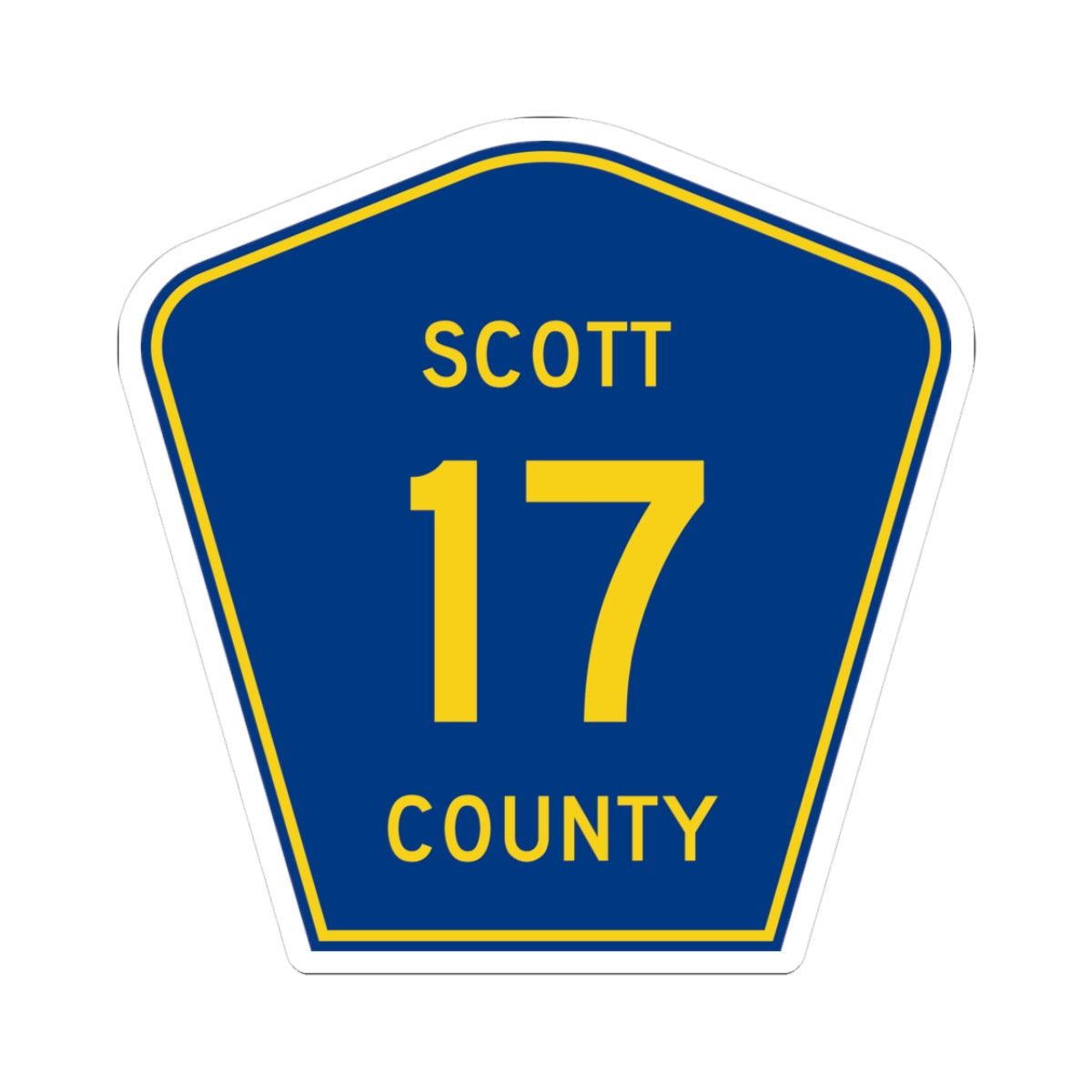 Scott County Route 17 MN (Minnesota) (Road Sign) STICKER Vinyl Kiss-Cut Decal