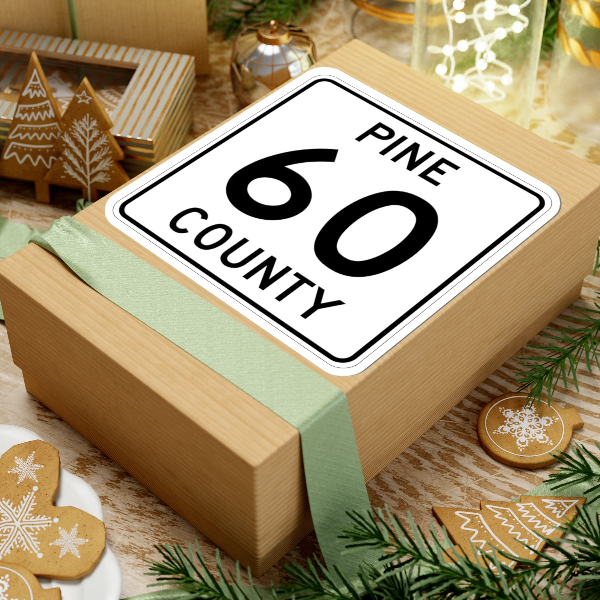 Pine County Route 60 MN (Minnesota) (Road Sign) STICKER Vinyl Kiss-Cut Decal