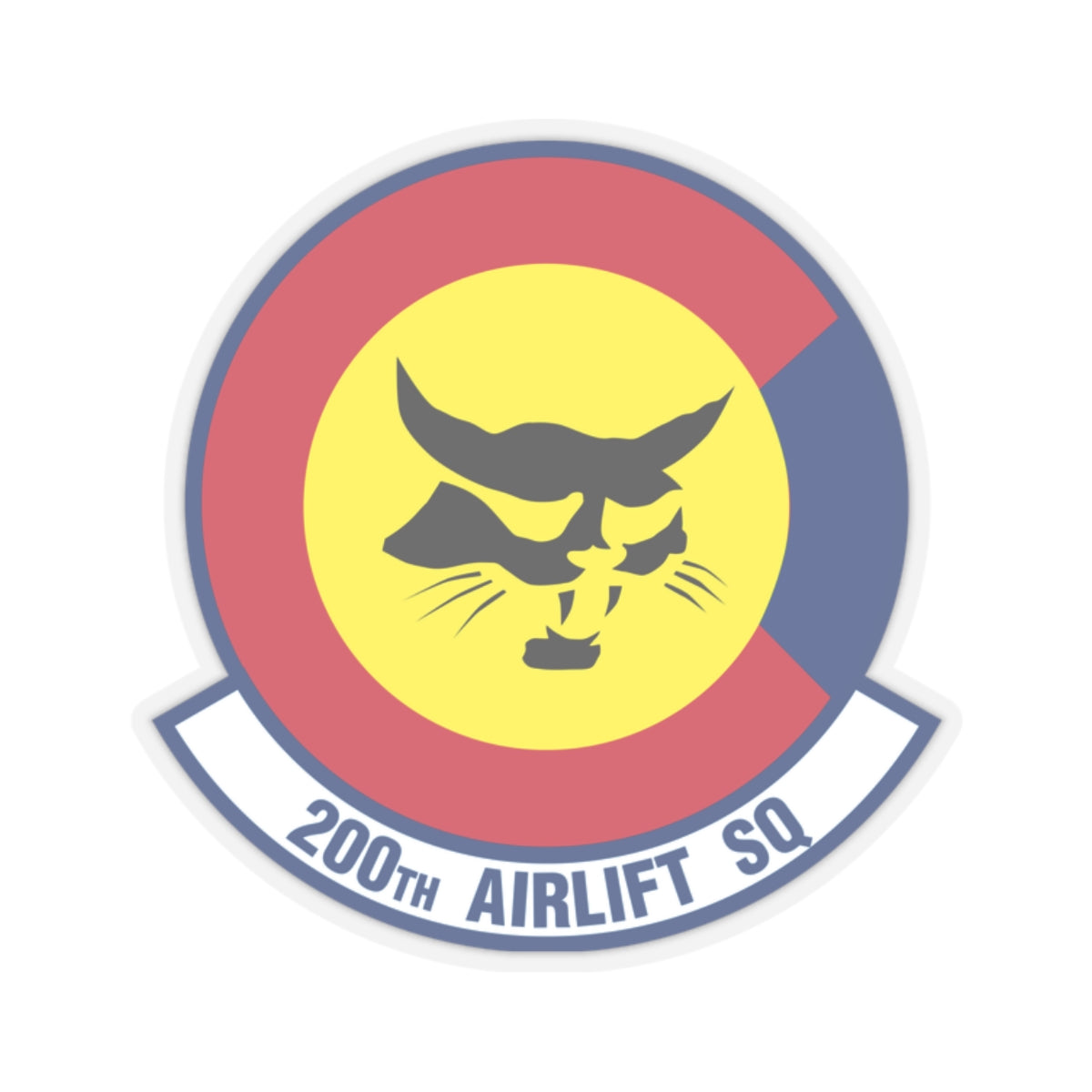 200 Airlift Squadron (U.S. Air Force) STICKER Vinyl Kiss-Cut Decal-2" × 2"-Transparent-The Sticker Space