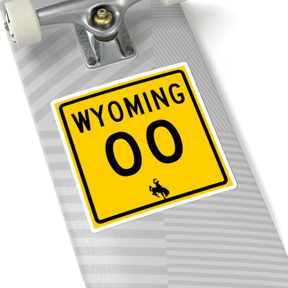 WY-00 (Wyoming) (Road Sign) STICKER Vinyl Kiss-Cut Decal