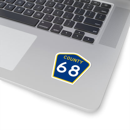 County 68 MN (Minnesota) (Road Sign) STICKER Vinyl Kiss-Cut Decal
