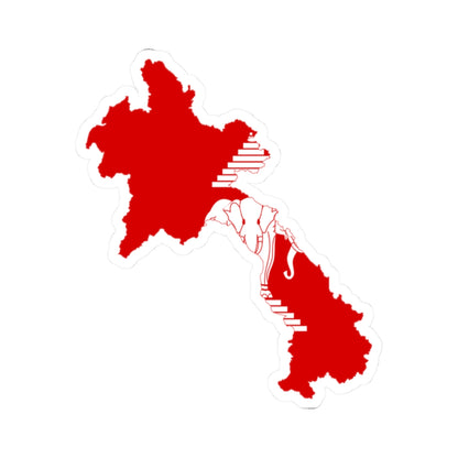 Flag-map of Laos 1952-1975 (Laos) STICKER Vinyl Kiss-Cut Decal