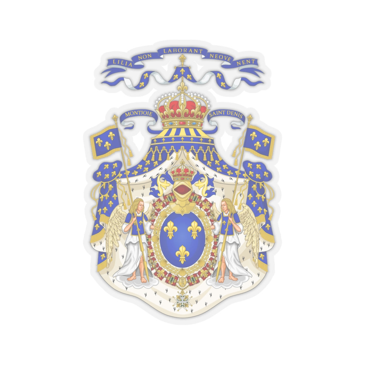 Grand Royal Coat of Arms of France - STICKER Vinyl Kiss-Cut Decal