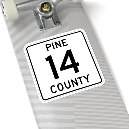 Pine County Route 14 MN (Minnesota) (Road Sign) STICKER Vinyl Kiss-Cut Decal