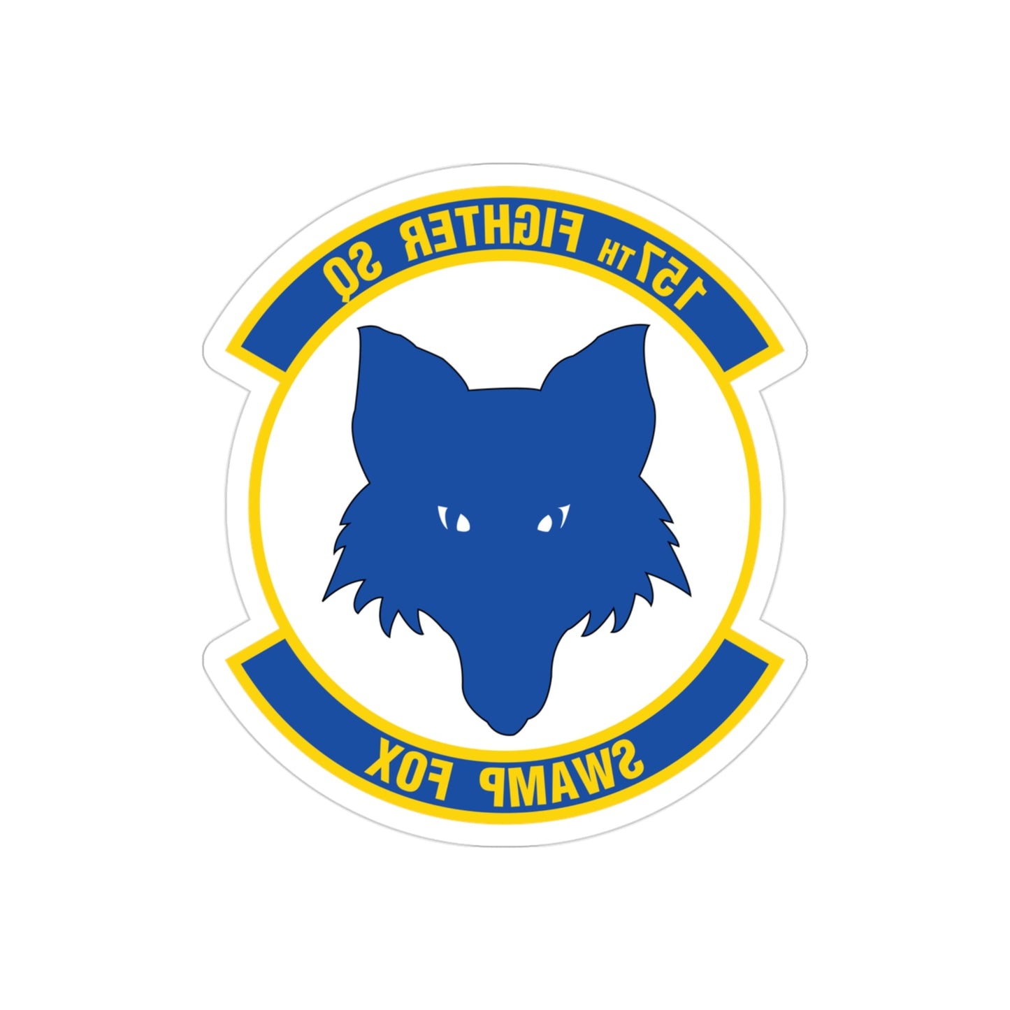 157 Fighter Squadron (U.S. Air Force) REVERSE PRINT Transparent STICKER-3" × 3"-The Sticker Space