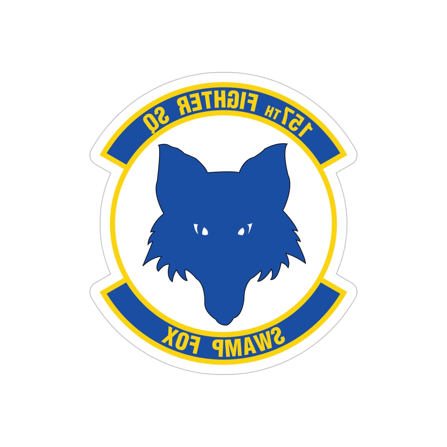 157 Fighter Squadron (U.S. Air Force) REVERSE PRINT Transparent STICKER-5" × 5"-The Sticker Space