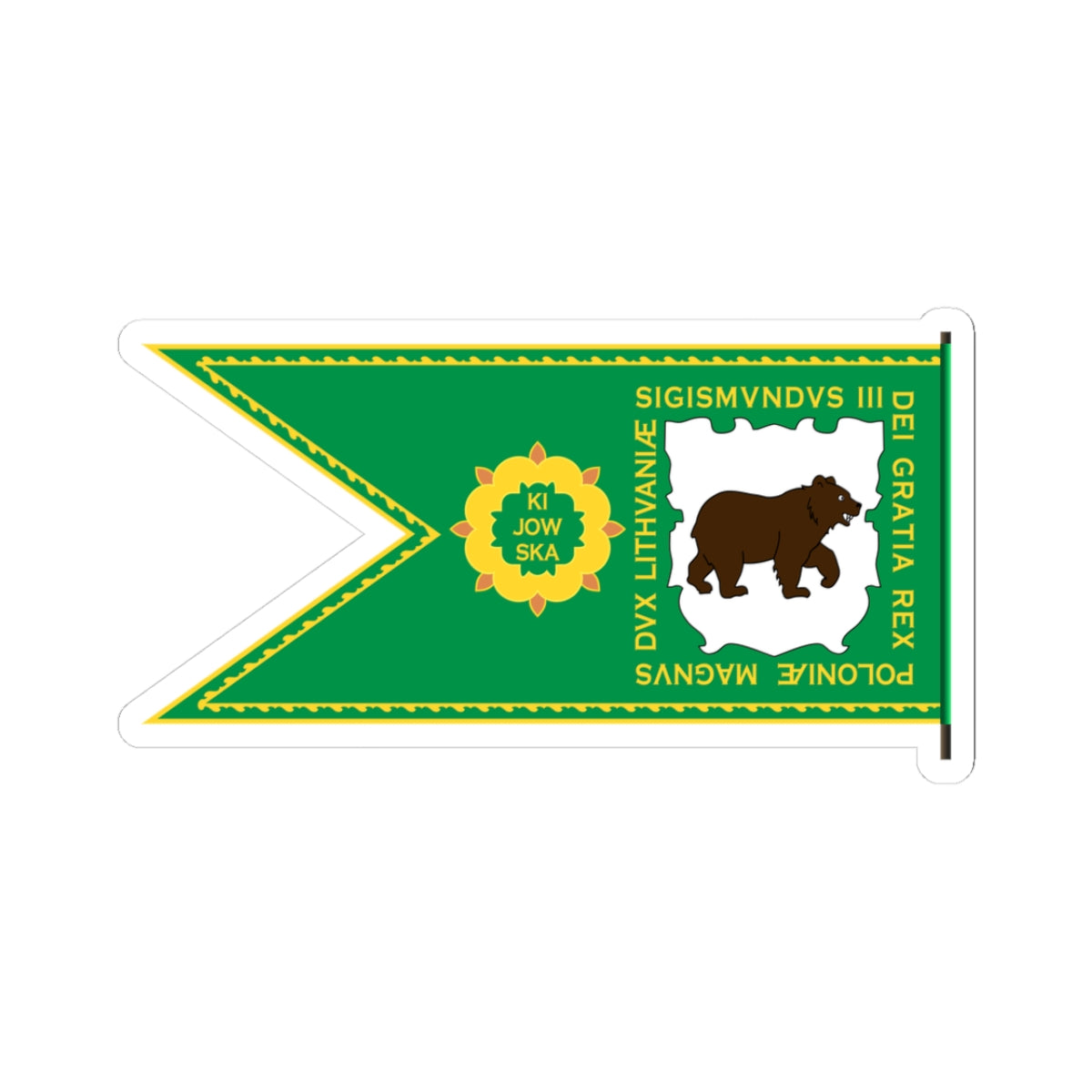 Banner of Kiev Voivodeship 1609-1618-2 (Belarus) (Coat of Arms) STICKER Vinyl Kiss-Cut Decal