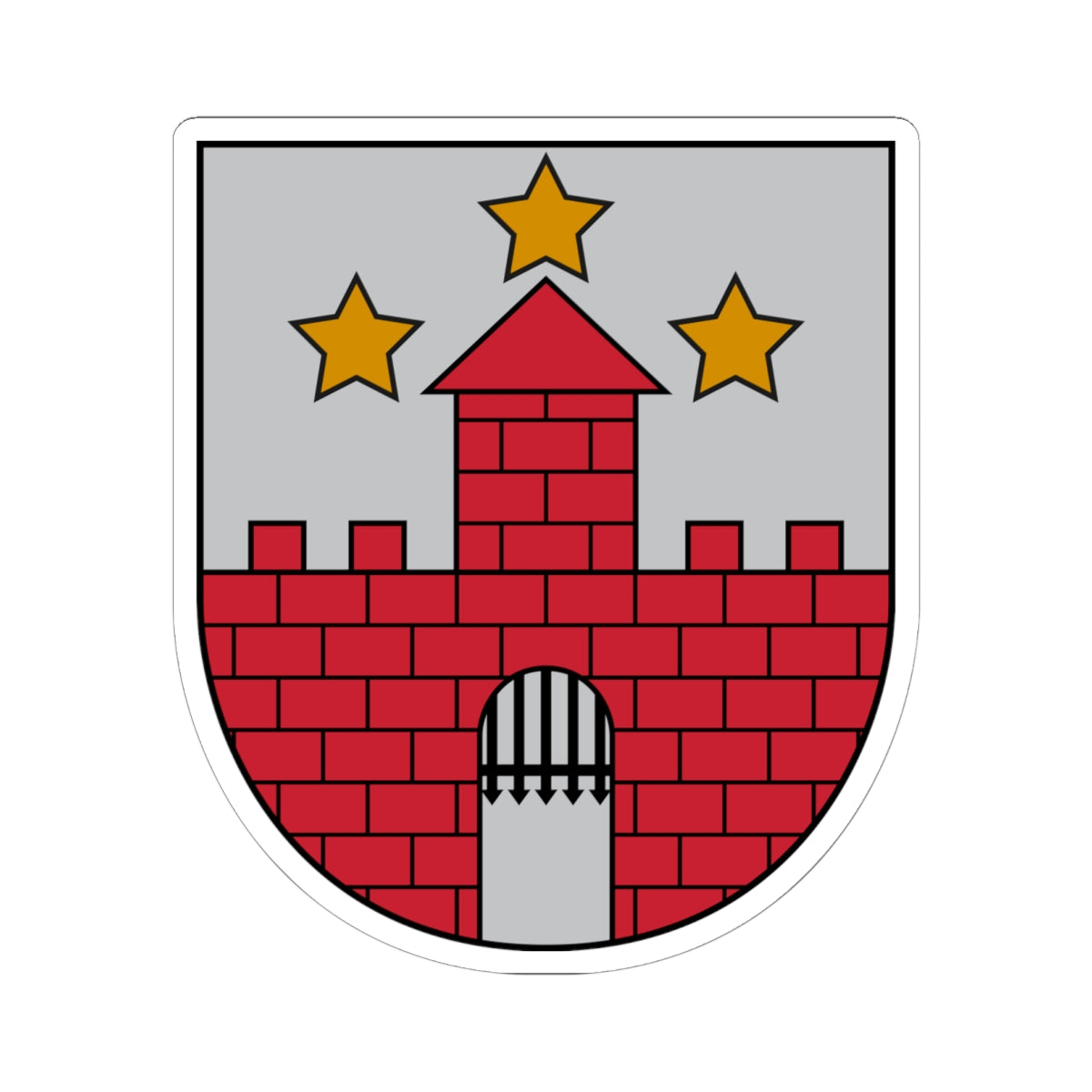 Aizpute COA (Latvia) (Coat of Arms) STICKER Vinyl Kiss-Cut Decal