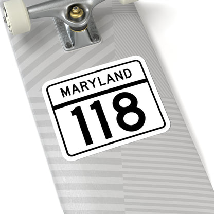MD Route 118 (Maryland) (Road Sign) STICKER Vinyl Kiss-Cut Decal
