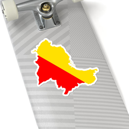 Flag map of Palermo (Italy) STICKER Vinyl Kiss-Cut Decal