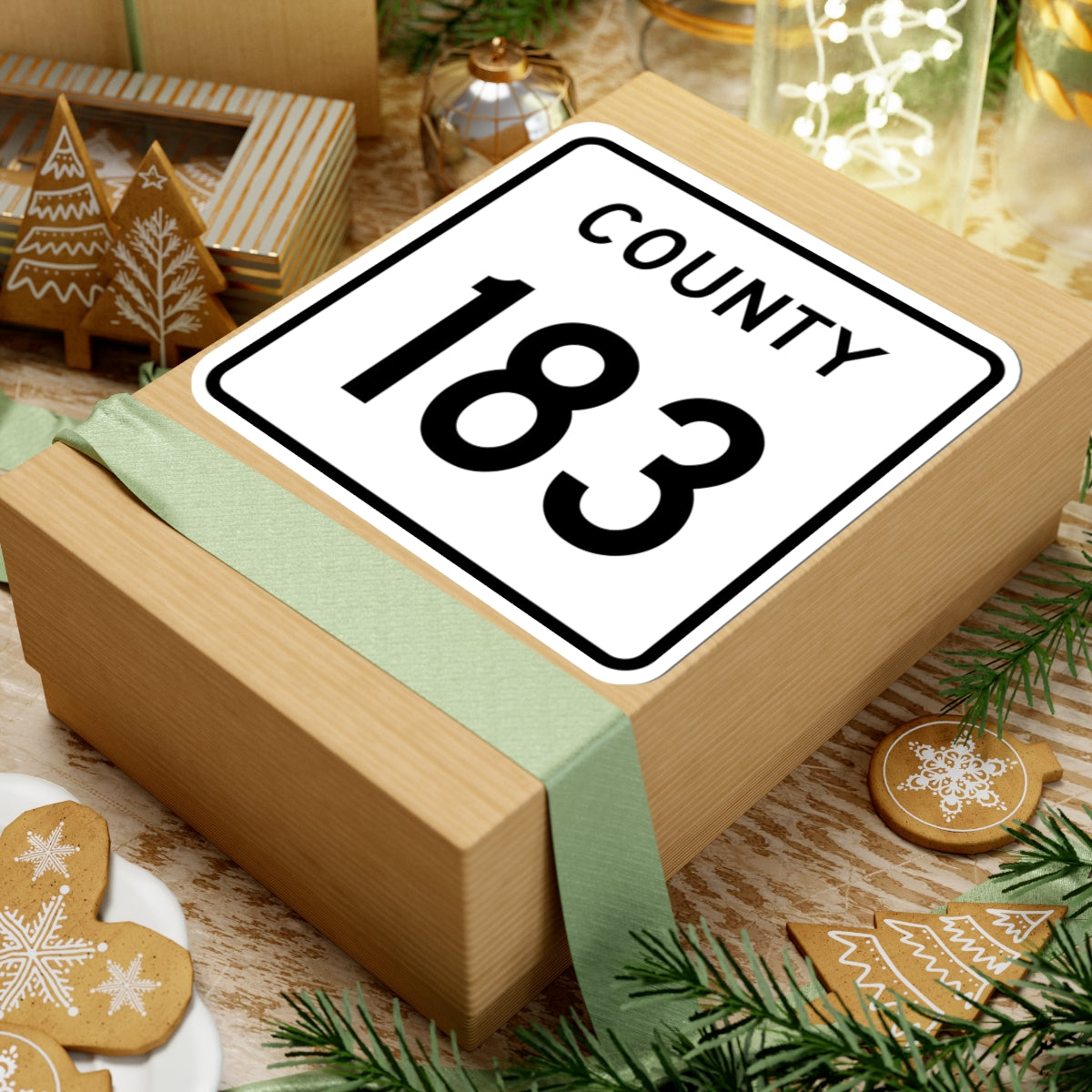 County 183 square (Minnesota) (Road Sign) STICKER Vinyl Kiss-Cut Decal
