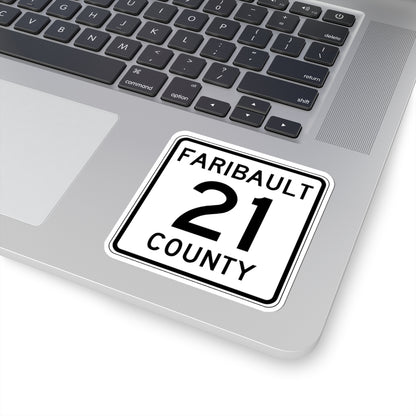 Faribault County Route 21 MN (Minnesota) (Road Sign) STICKER Vinyl Kiss-Cut Decal