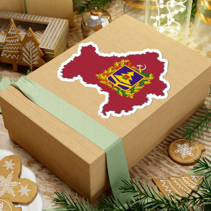 Flag map of Bryansk Oblast (Russia) STICKER Vinyl Kiss-Cut Decal