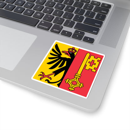 Flag of Canton of Geneva (Switzerland) STICKER Vinyl Kiss-Cut Decal