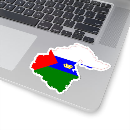 Flag-map of Tyumen Oblast (Russia) STICKER Vinyl Kiss-Cut Decal
