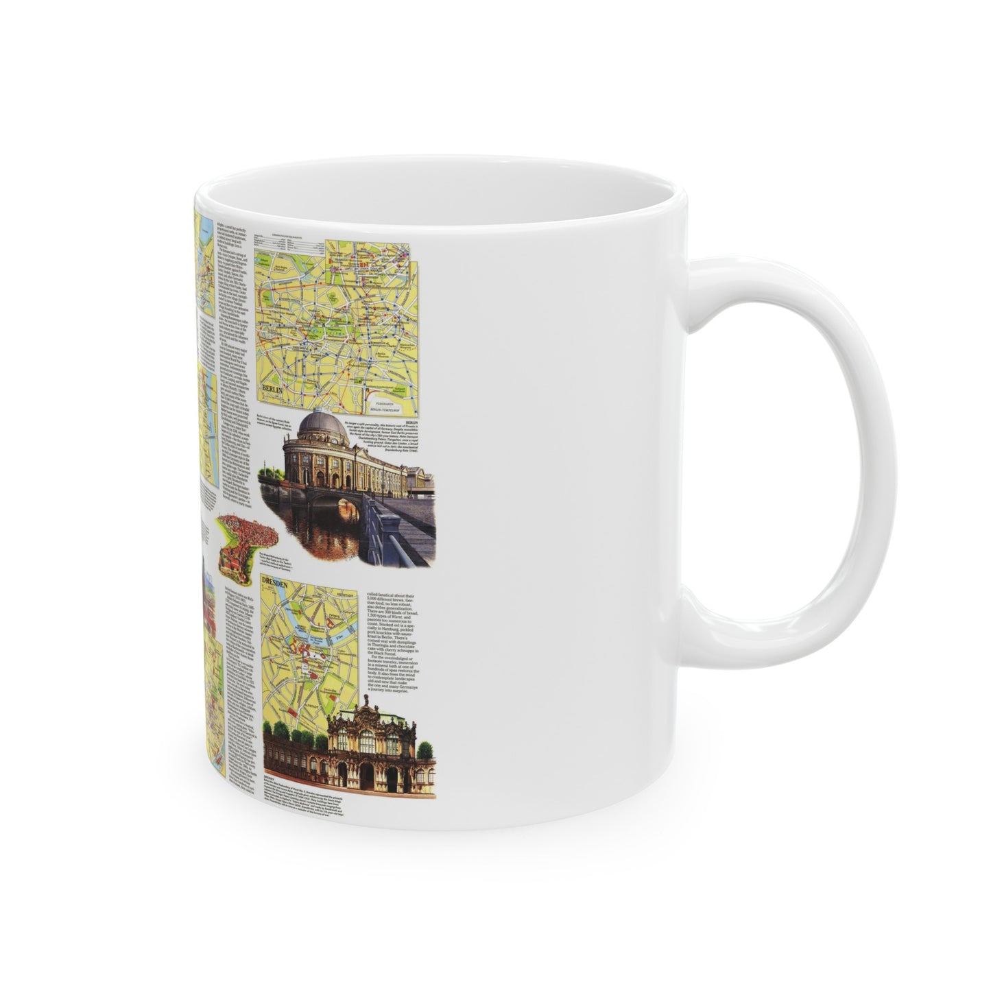 Germany - A Traveller's Map (1991) (Map) White Coffee Mug-The Sticker Space