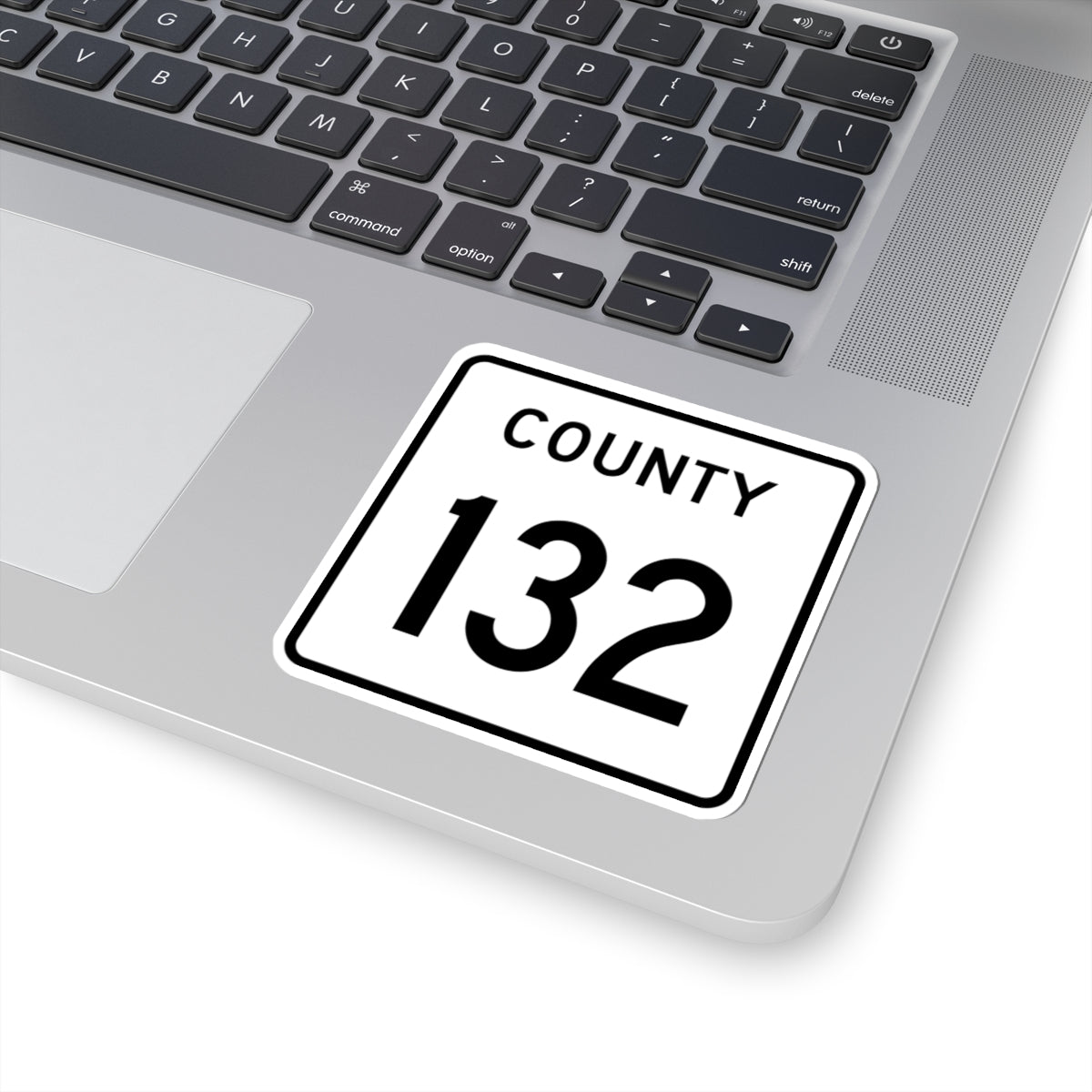 County 132 square (Minnesota) (Road Sign) STICKER Vinyl Kiss-Cut Decal