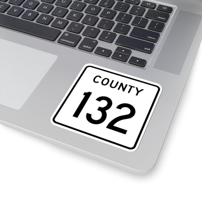 County 132 square (Minnesota) (Road Sign) STICKER Vinyl Kiss-Cut Decal