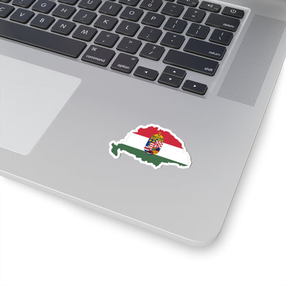 Flag-map of Transleithania 1896-1915 (Hungary) STICKER Vinyl Kiss-Cut Decal