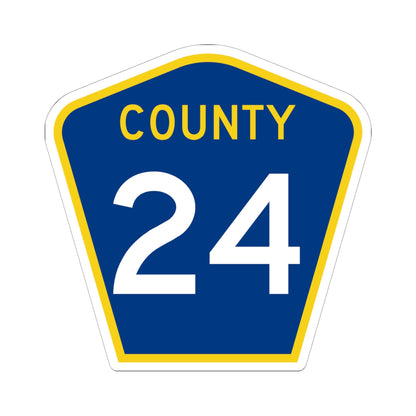 County 24 MN (Minnesota) (Road Sign) STICKER Vinyl Kiss-Cut Decal