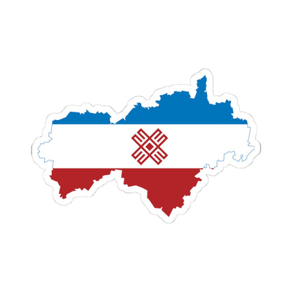 Flag-map of Mari El 2006-2011 (Russia) STICKER Vinyl Kiss-Cut Decal