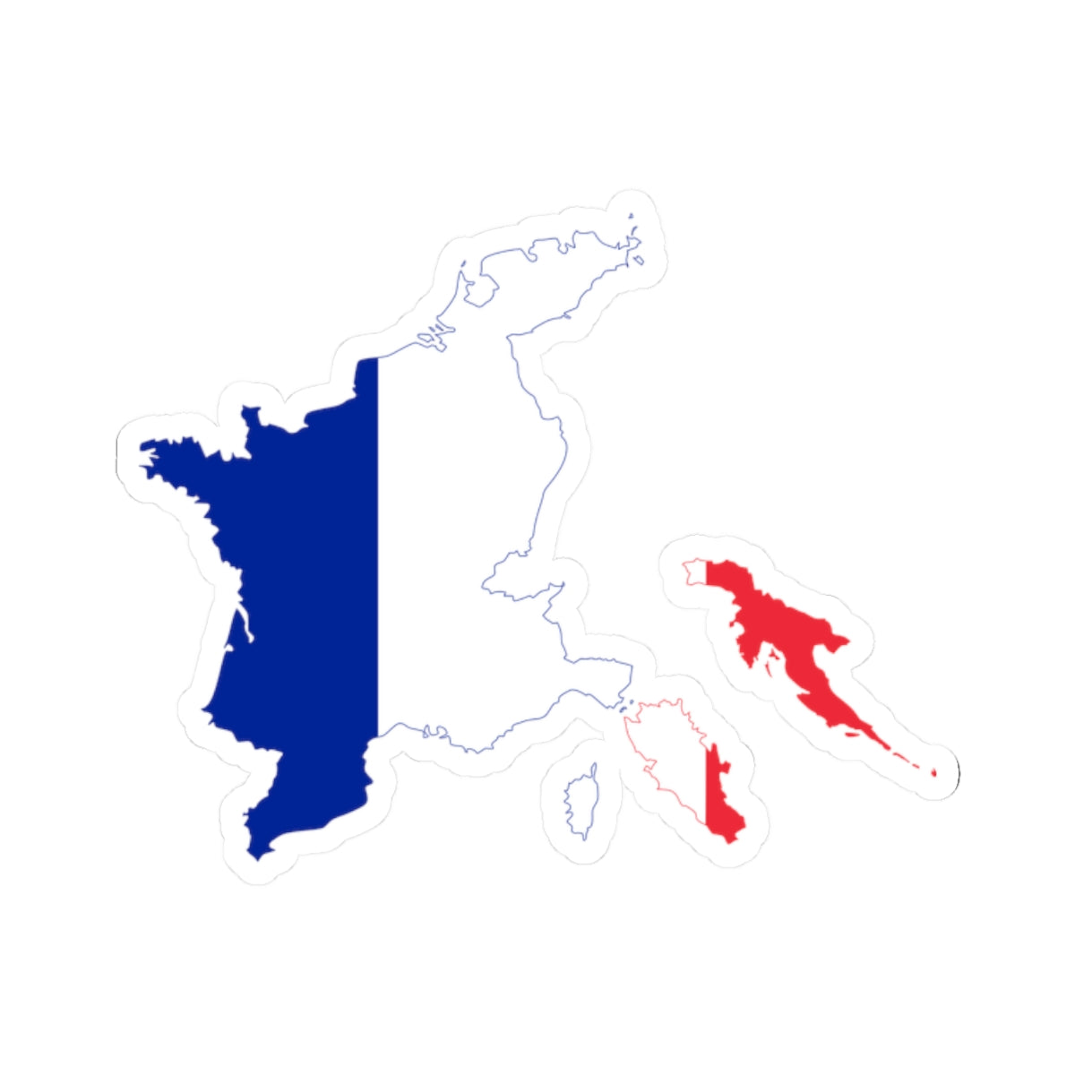 Flag-map of the First French Empire (France) STICKER Vinyl Kiss-Cut Decal
