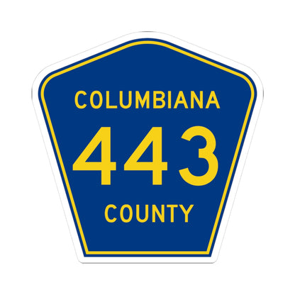 Columbiana County 443 (Ohio) (Road Sign) STICKER Vinyl Kiss-Cut Decal
