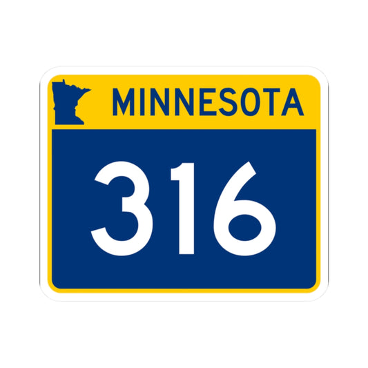 MN-316 wide (Minnesota) (Road Sign) STICKER Vinyl Kiss-Cut Decal