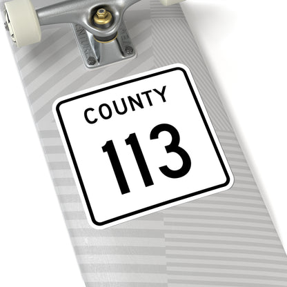 County 113 square (Minnesota) (Road Sign) STICKER Vinyl Kiss-Cut Decal