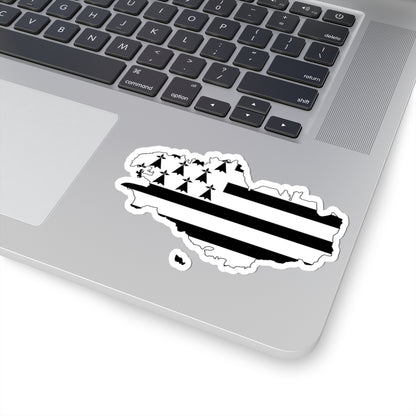 Flag map of Brittany Bretagne (France) STICKER Vinyl Kiss-Cut Decal