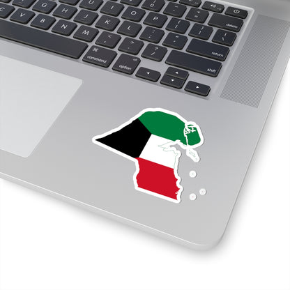 Flag-map of Kuwait with islands (Kuwait) STICKER Vinyl Kiss-Cut Decal