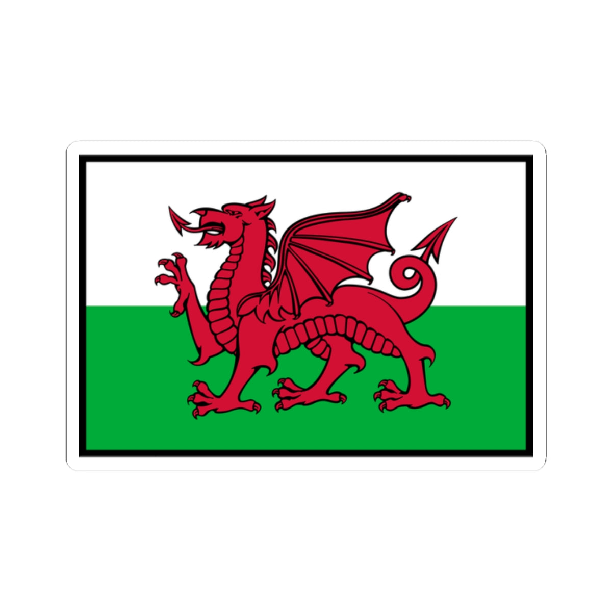 Flag of Wales bordered (United Kingdom) STICKER Vinyl Kiss-Cut Decal