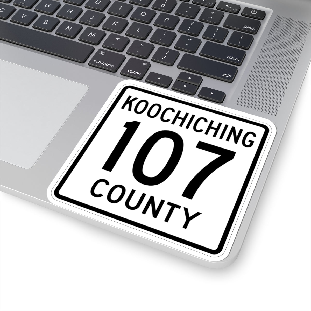 Koochiching County 107 MN (Minnesota) (Road Sign) STICKER Vinyl Kiss-Cut Decal