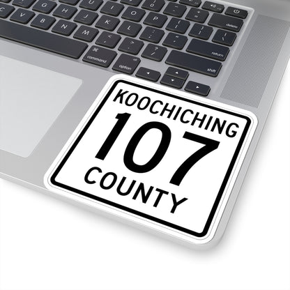 Koochiching County 107 MN (Minnesota) (Road Sign) STICKER Vinyl Kiss-Cut Decal